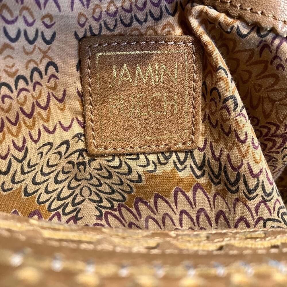 Jamin Pueche Womens Designer Leather Keylock Shoulder Bag Sz Medium Brown SP EXC - Picture 11 of 12